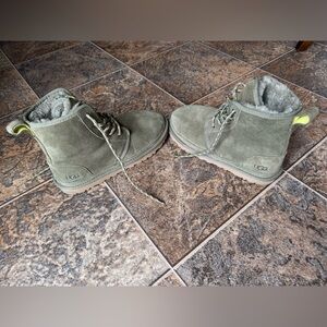 UGG Neumel High Pull On Shoe Lace Tie Up Boots- Green, Women’s Size 9